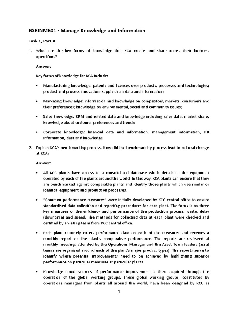 KCA Knowledge Management Overview | PDF | Business Process | Knowledge ...