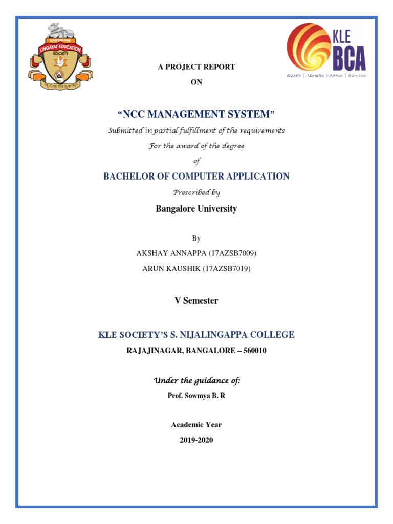 NCC Management System Project Report | PDF | Software Testing ...