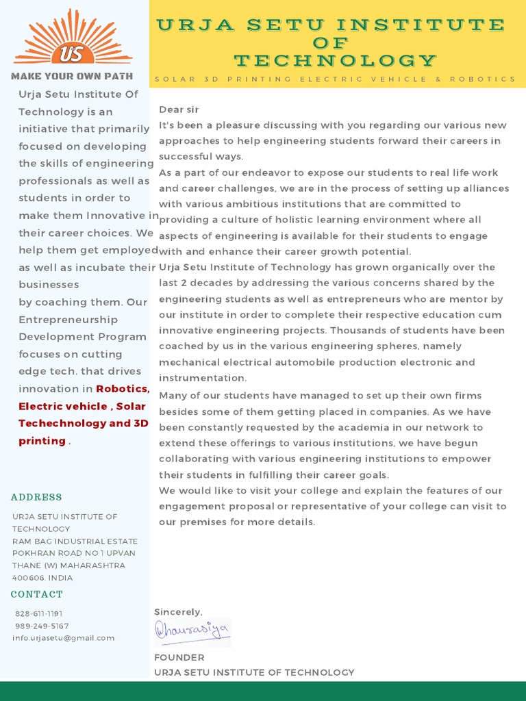 Urja Setu Institute of Technology Ram Bag Industrial Estate Pokhran