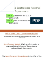 Adding and Subtracting Rational Expression
