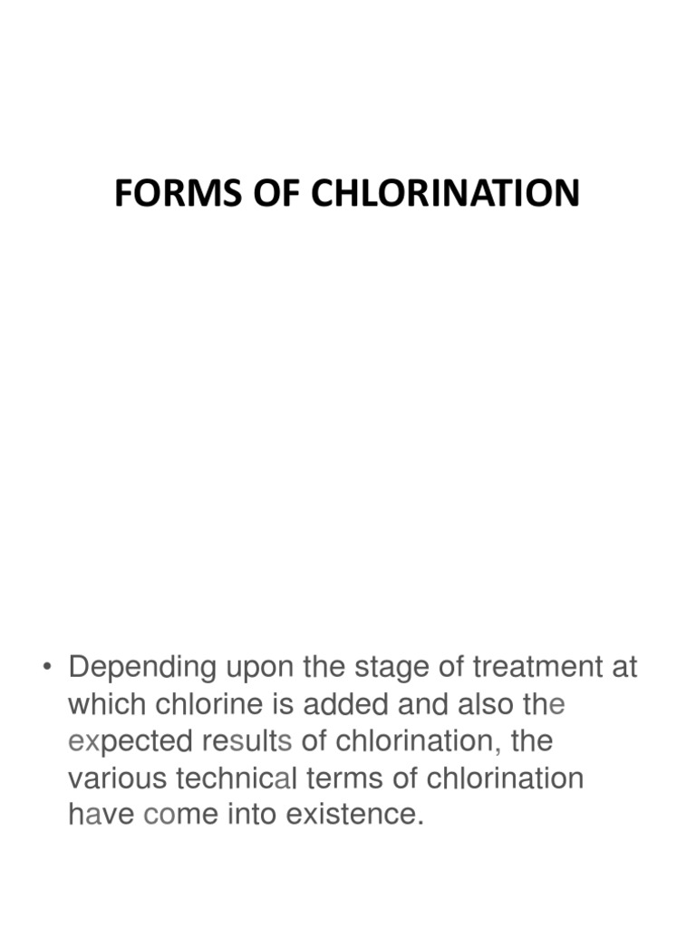 6 Forms of Chlorination PDF Water Purification Water