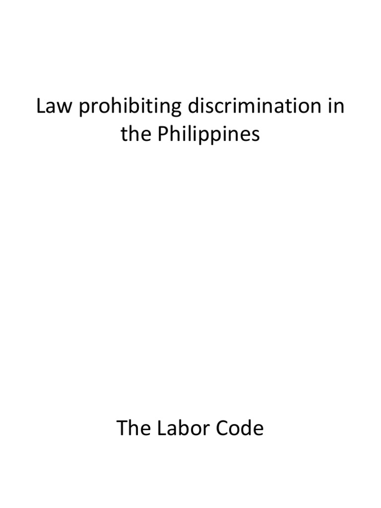 Discrimination Laws in the Philippines | PDF | Discrimination | Disability