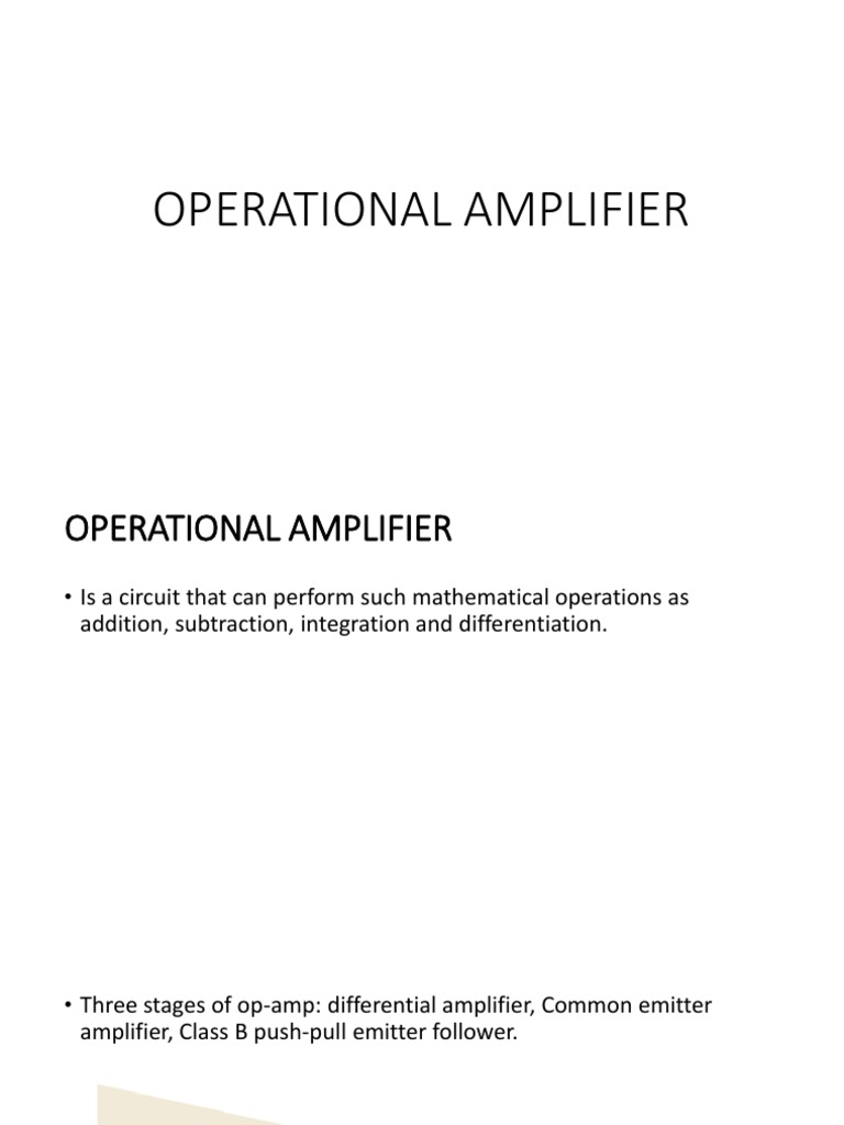 Operational Amplifier | PDF | Operational Amplifier | Amplifier