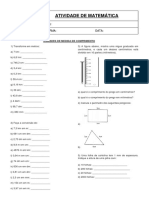 7o Ano - Exercício - MEDIDAS DE COMPRIMENTO - MODELO NOVO