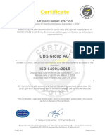 Ubs Certificate 14001 2018