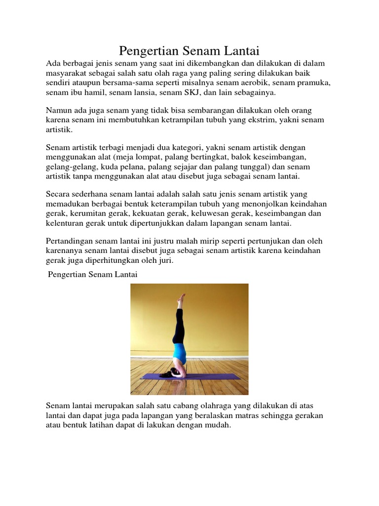 Senam Lantai Disebut Juga Cara Golden