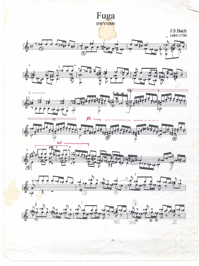 Fuga BWV1000 Bach | PDF