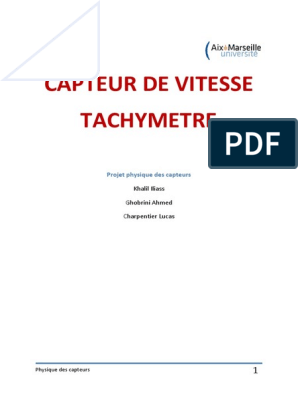 Tachymetre Physique Des Capteurs PDF, PDF, Quantité