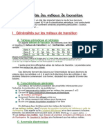 Généralités Sur Les Métaux de Transition PDF