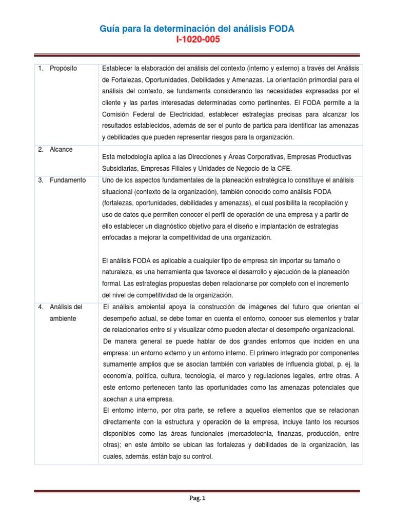 Guía para el Análisis FODA Efectivo | PDF | Análisis FODA | Planificación