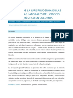 Eficacia de La Jurisprudencia en Las Garantías Laborales Del Servicio Domestico en Colombia