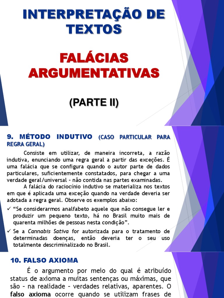 Tipos de Falácias Argumentativas | PDF | Falácia | Argumento