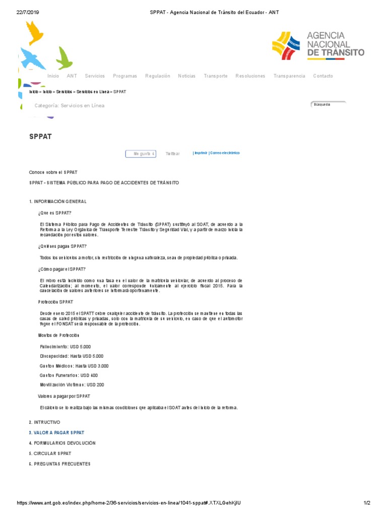 SPPAT - Agencia Nacional de Tránsito Del Ecuador - ANT | PDF ...