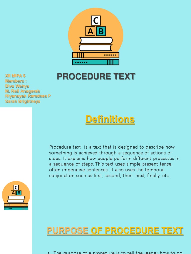 Procedure Text Kelas 12 | PDF | Language Mechanics | Linguistics