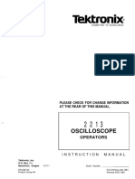 Tektronix 2213 Oscilloscope Operators Manual (1982) WW PDF