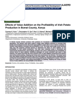 Effects of Value Addition On The Profitability of Irish Potato Production in Bomet County, Kenya