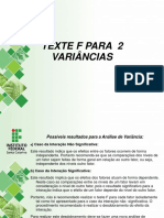 trabalho estatistica Texte F para 2 variâncias