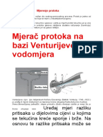 Mjerač Protoka Na Bazi Venturijevog Vodomjera