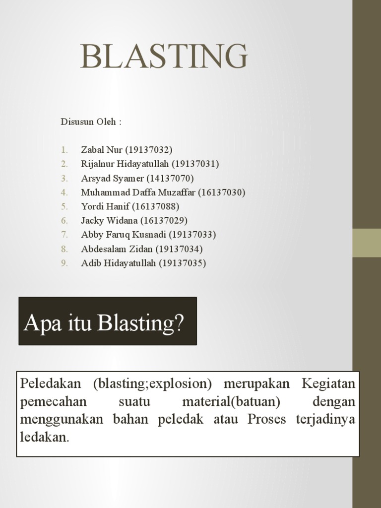 Metode dan Bahan Blasting Tambang | PDF | Griya & Taman | Teknologi ...