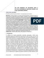 Beneficios Del Trasplante de Microbiota Fecal y Reducción de La Mortalidad en Pacientes Adultos Con Diarrea o Colitis Por Clostridium Difficile