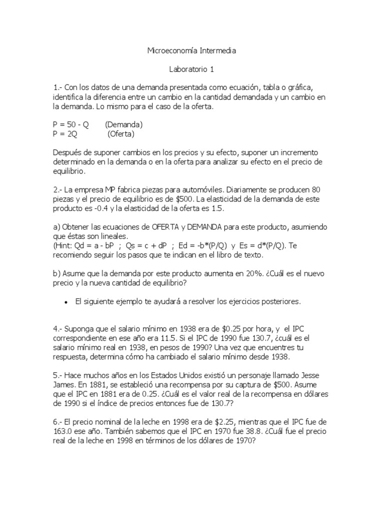 Análisis de Demanda y Oferta en Microeconomía | PDF | Oferta y demanda ...