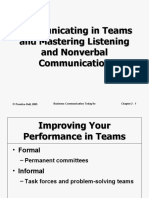 Communicating in Teams and Mastering Listening and Nonverbal Communication