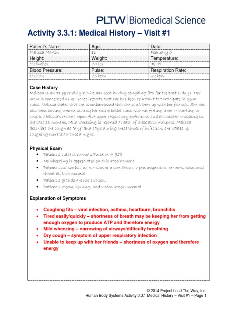 3 3 1 A Med History 1 | PDF | Cough | Respiratory Tract