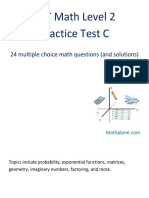 SAT II Math Level 2 Practice Test C PDF
