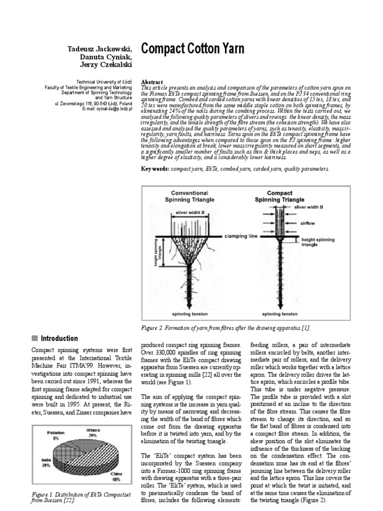 Compact Cotton Yarn | PDF | Spinning (Textiles) | Yarn