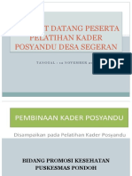 Selamat Datang Peserta Pelatihan Kader Posyandu Desa Segeran