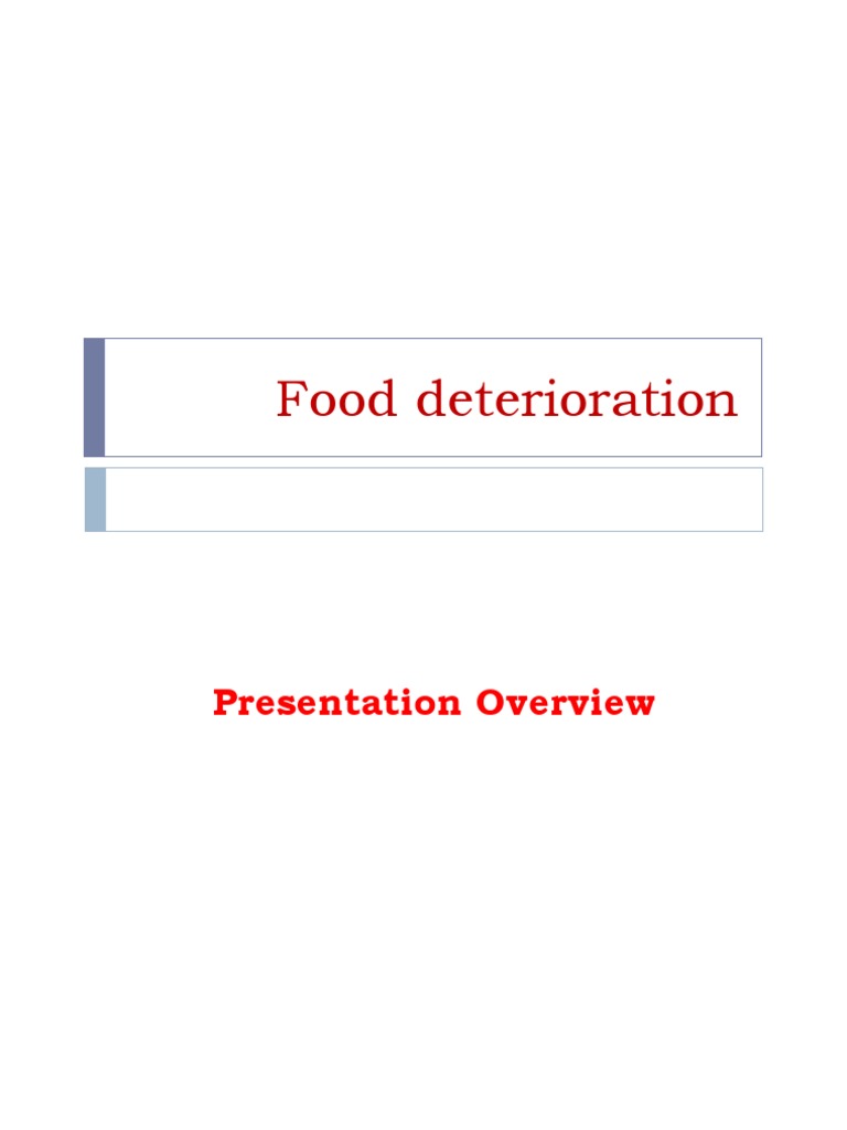 Factors affecting food deterioration and shelf life PDF Food