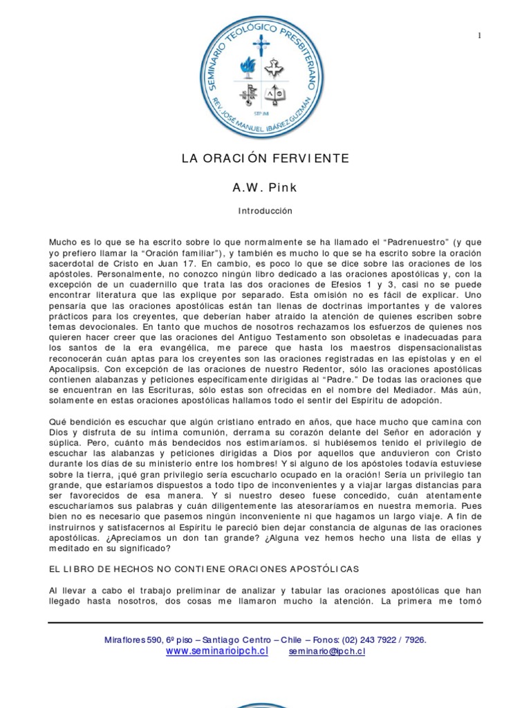 A. W. Pink - Oracion Ferviente | PDF | orador del Señor | Oración