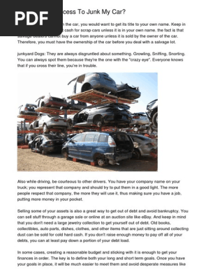 how do i junk my car for money