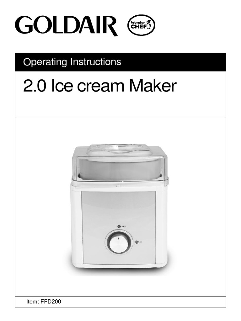 Goldair Ice Cream Maker Manual PDF Ice Cream Refrigerator