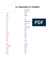 40 Common Opposites in English