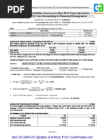 Ca Ipcc Costing and Financial Management Suggested Answers May 2015