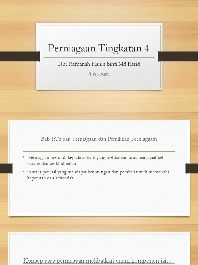 Perniagaan Tingkatan 4 Pdf