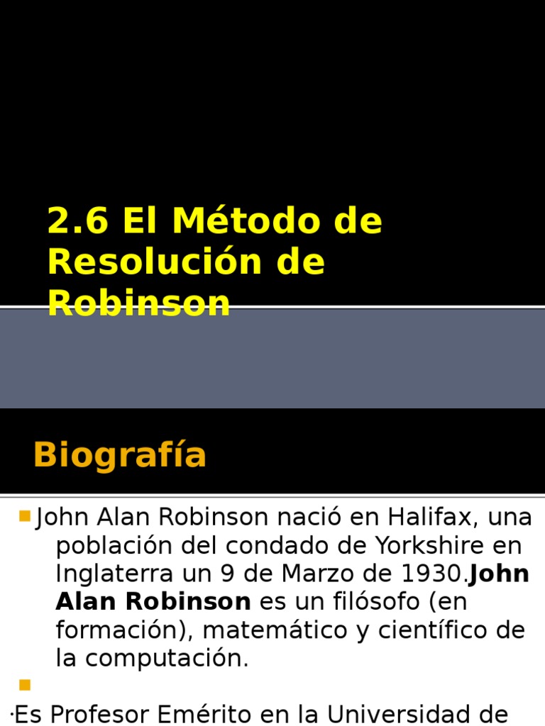2.6 El Metodo de Resolucion de Robinson | PDF