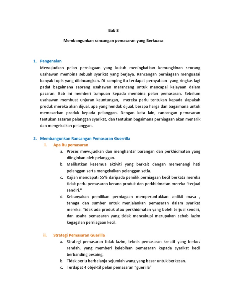 Membangunkan Rancangan Pemasaran Pdf
