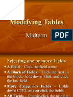 Modifying Tables