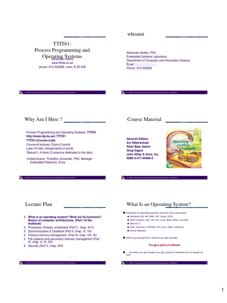 Lecture 1 Intro | Download Free PDF | Shell (Computing) | Operating System