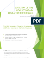 Implementation of The New Secondary Education Curriculum (1989)