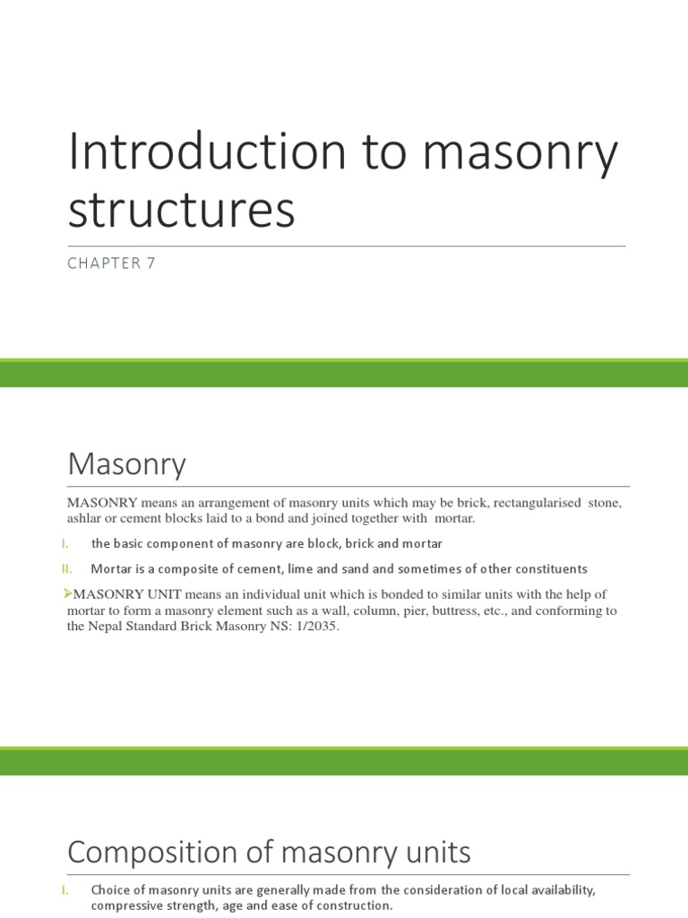 Introduction To Masonry Structures PDF Masonry Brick