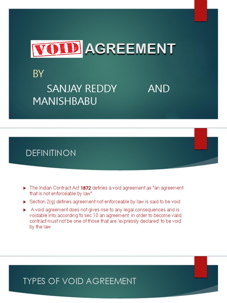 Types and Examples of Void Agreements | PDF