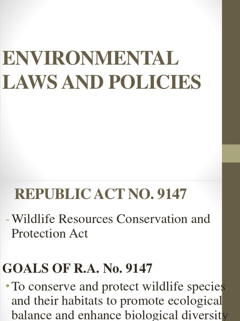 Environmental Laws and Policies PDF Waste Management