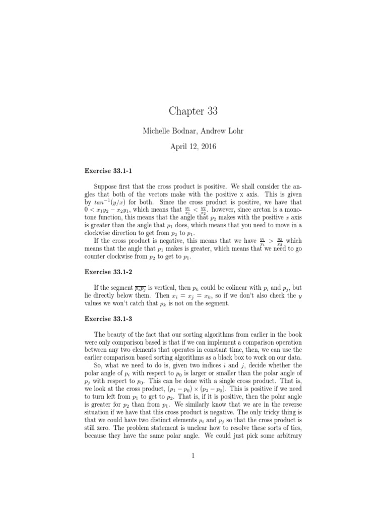 Clrs Solution Chapter 33 Vertex Geometry Area