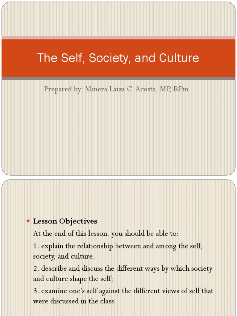 The Self Society and Culture | PDF | Self | Identity (Social Science)