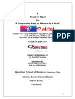 Project Report On Jio Vs Airtel