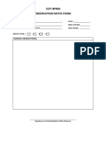 Observation Notes Form PDF