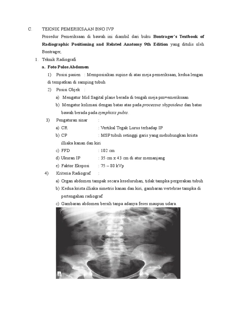 Teknik Pemeriksaan BNO IVP | PDF